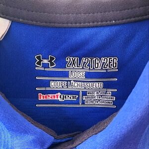 Under Armour 2XL Polo Blue Striped